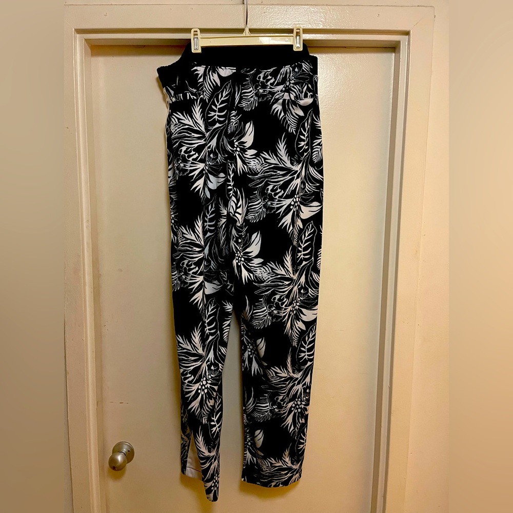 Black and White polyester sweat pants